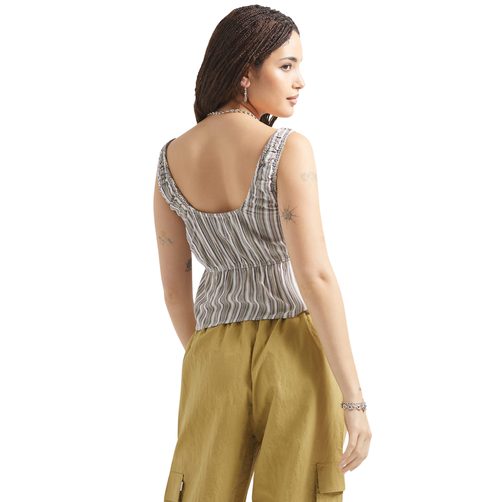 Brixton The Abigail Tie Top - Worn-in Robust Red Stripe