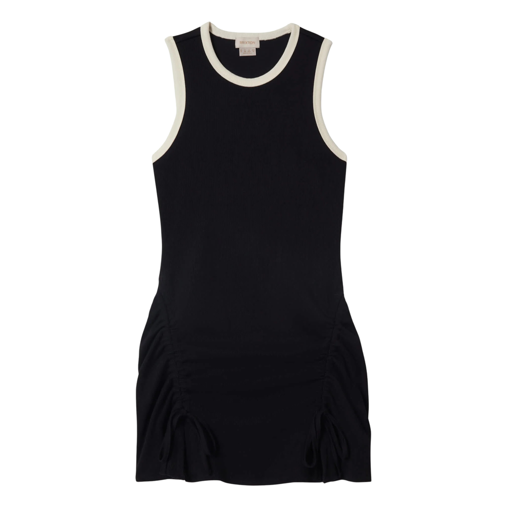 Brixton Ribbed Cinch Mini Dress - Black/Off White