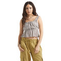 Brixton The Abigail Tie Top - Worn-in Robust Red Stripe